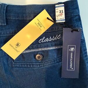 WANFULAOREN  Mens Classic Dark Blue Tapered Pants, 31